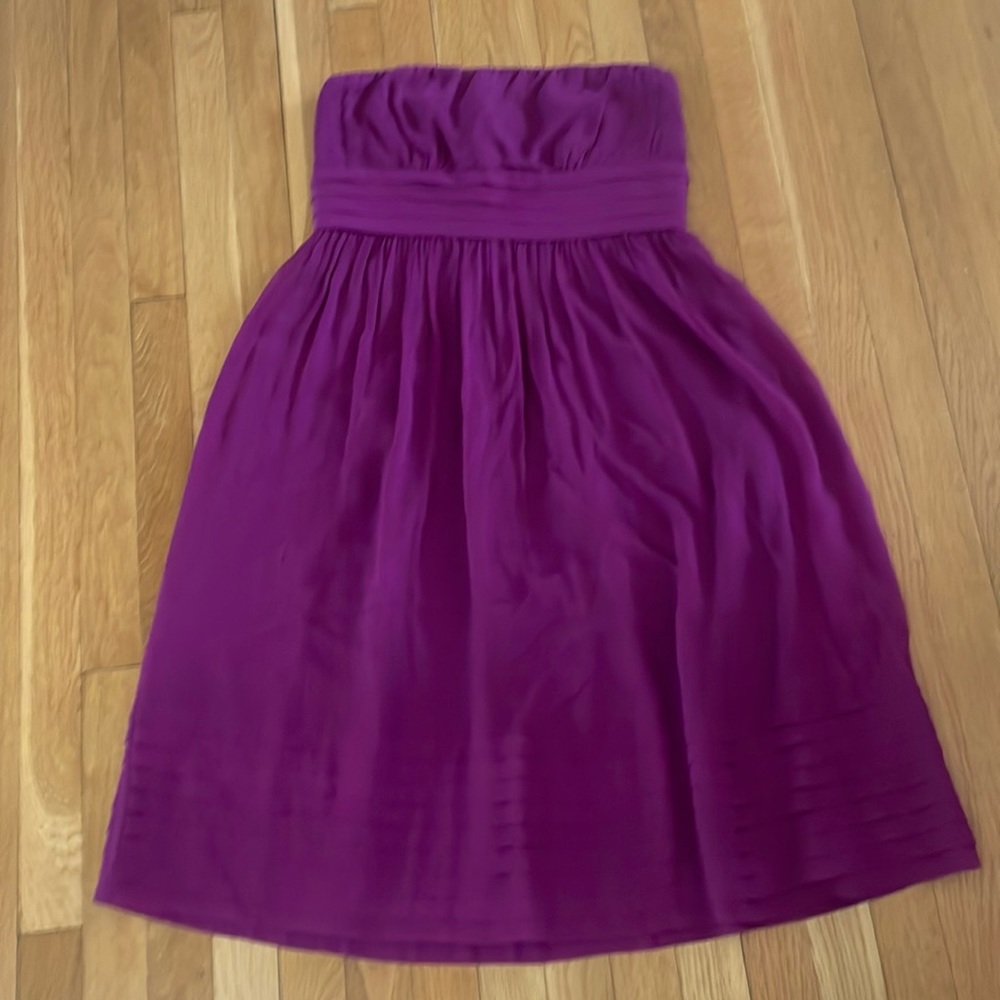 JCrew Fuchsia Strapless Silk Crepe Dress 10